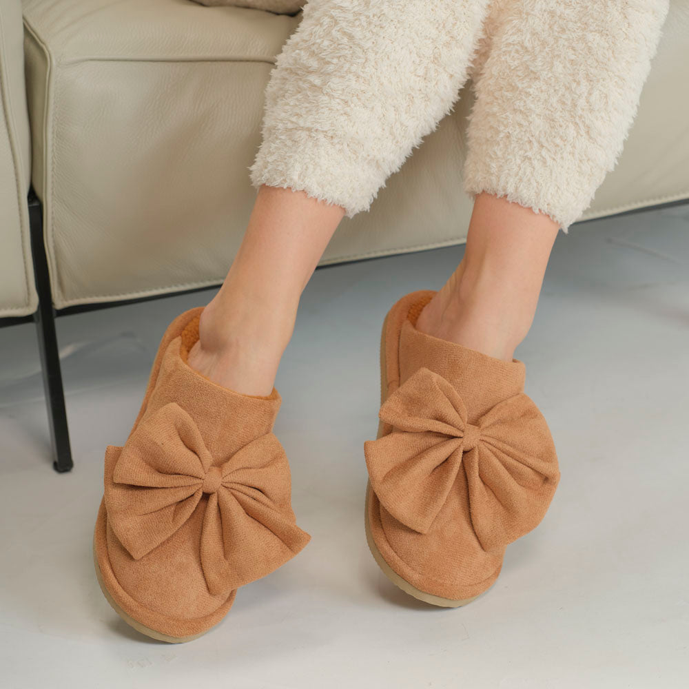 Pantuflas Cute Bow Brown