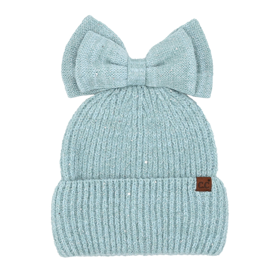 Beanie Sparkly Bowtie Celeste