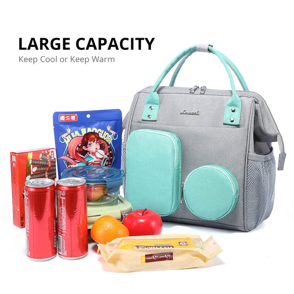 Lunch Bag Grey-Mint