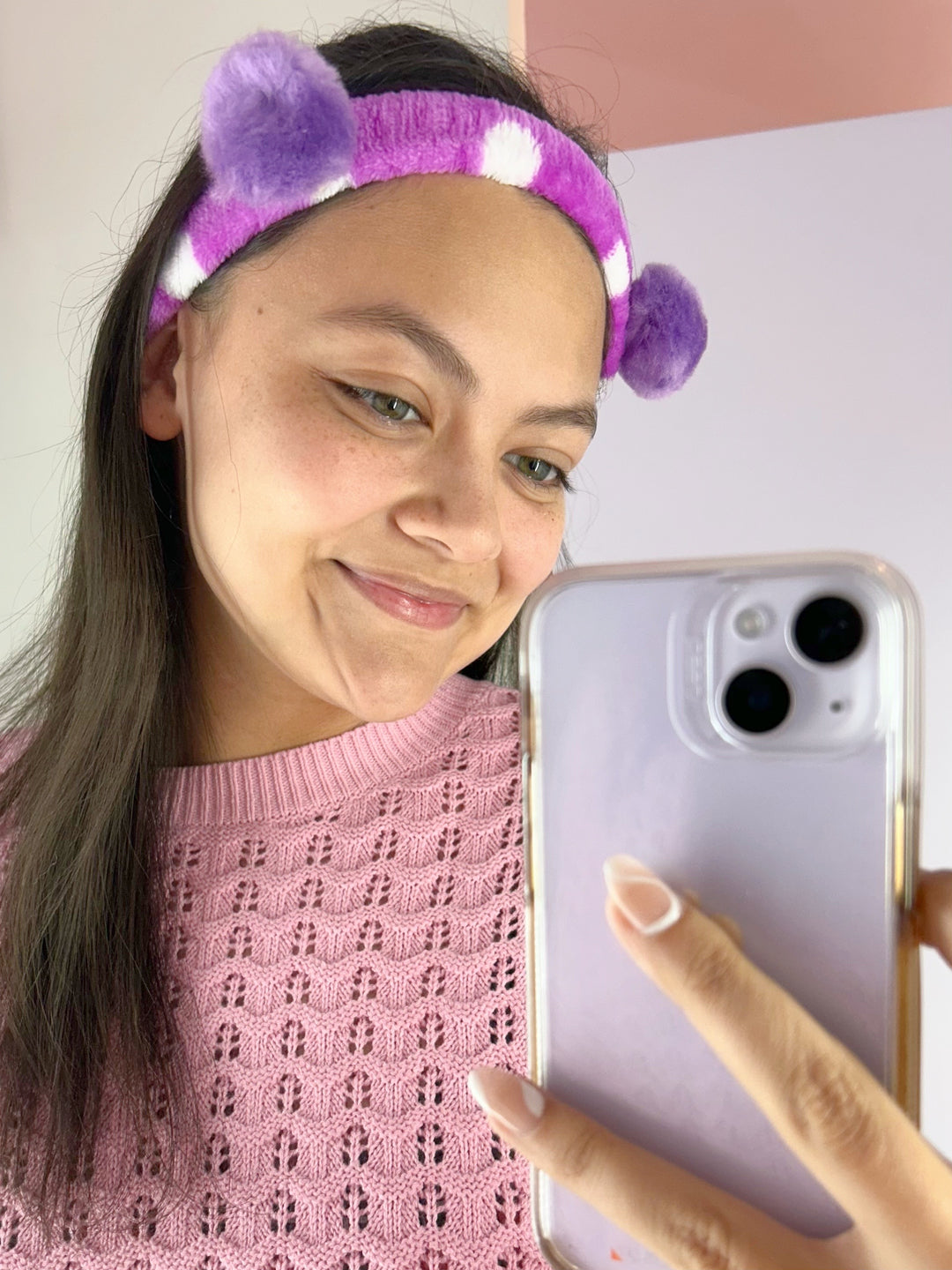 Headband Polka Dots Morado
