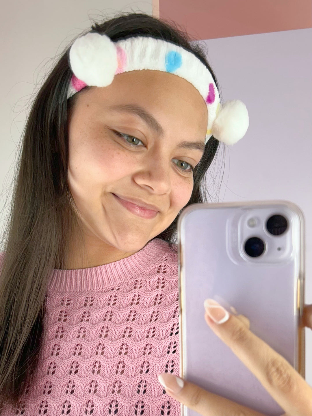Headband Polka Dots Blanco