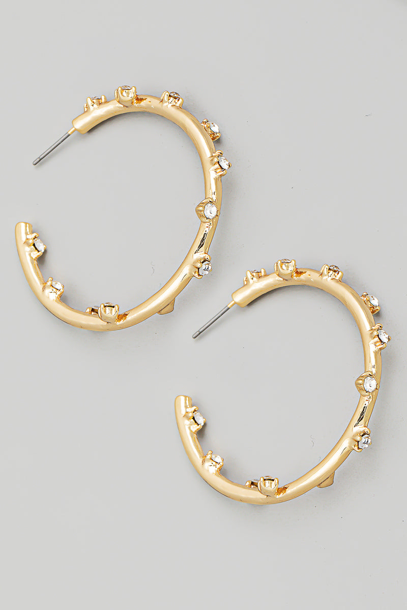 Argollas Eme Silver Gem