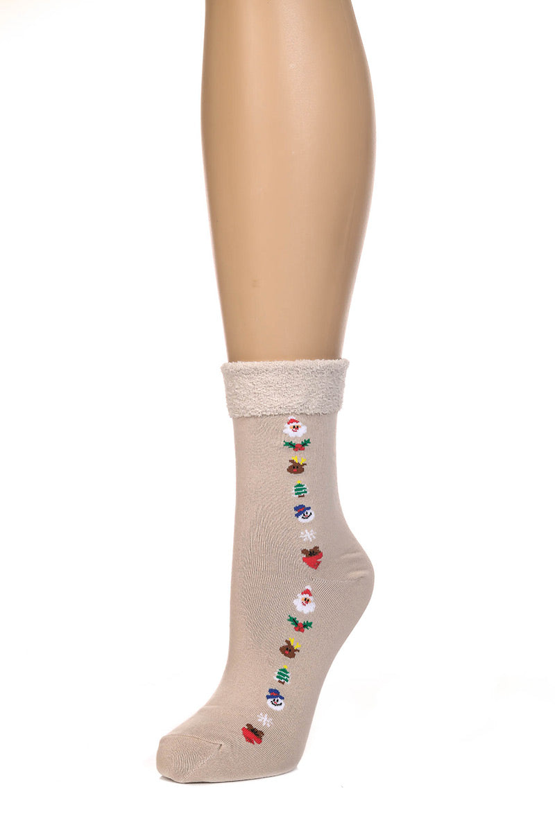 Medias Christmas Friends Beige