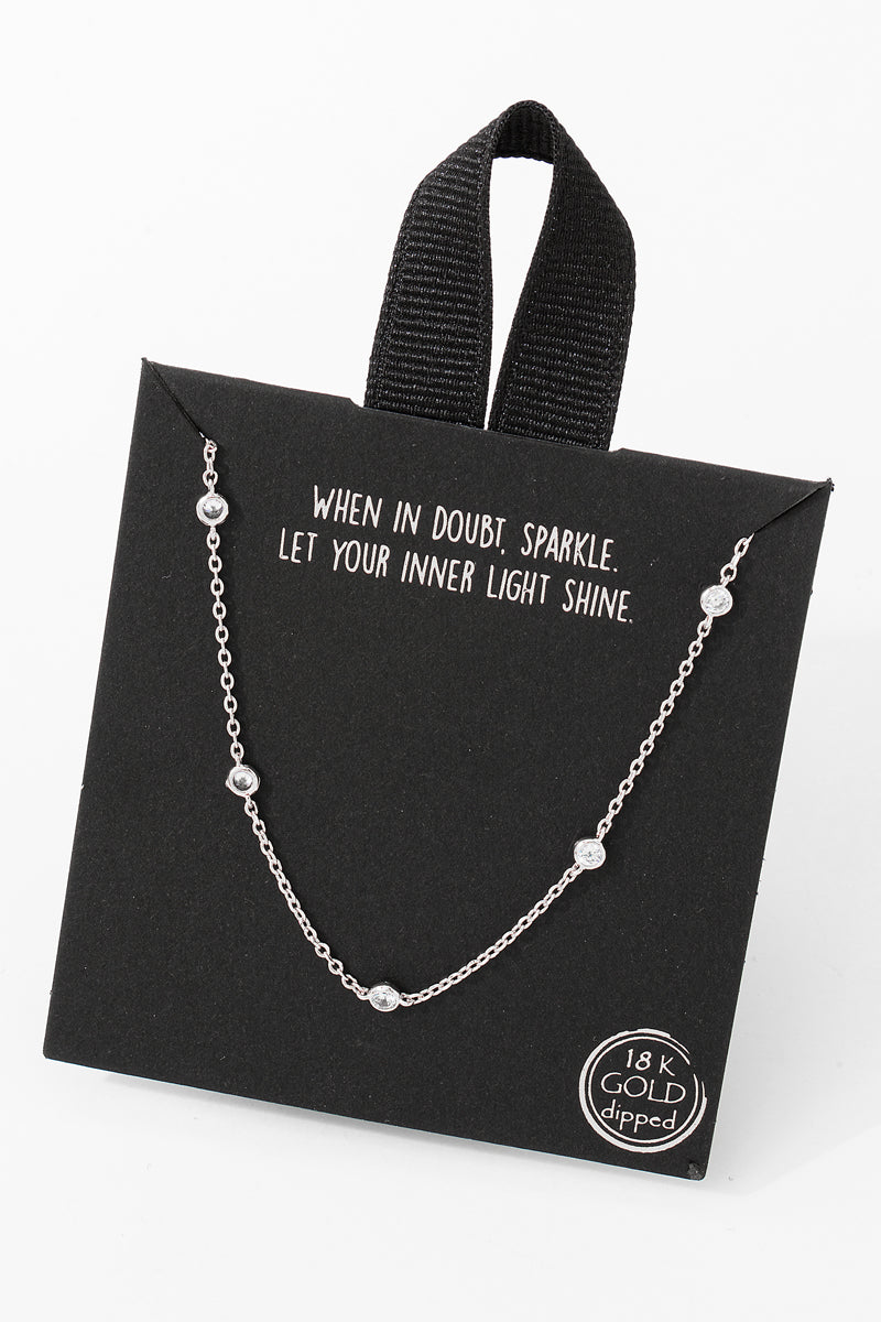 Cadena Dainty Chain Rhinestone Silver