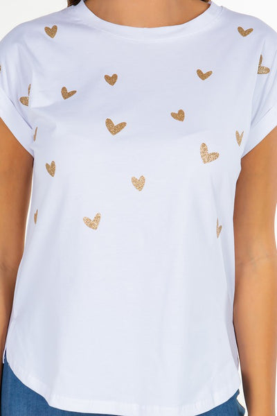 T-Shirt Golden Heart Blanco