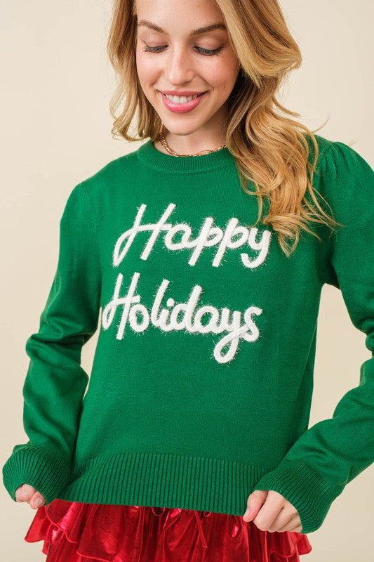 Sweater Happy Holidays Verde