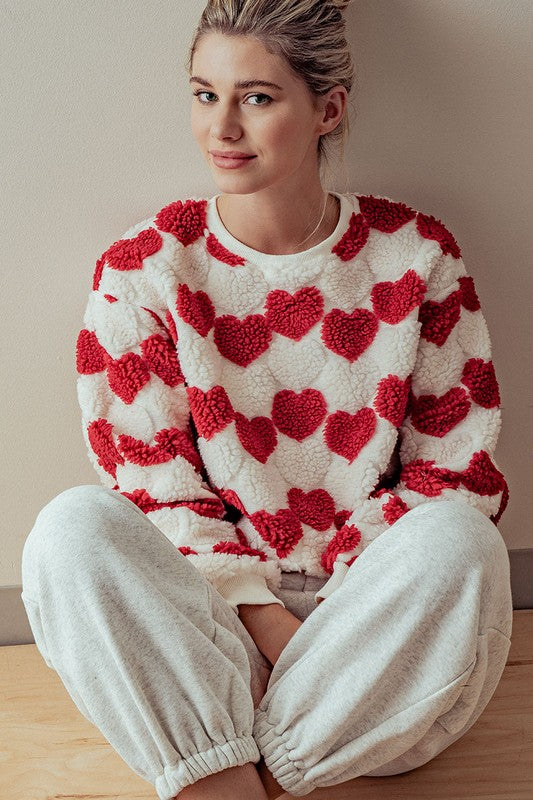 Sweater Warm Hearts Rojo