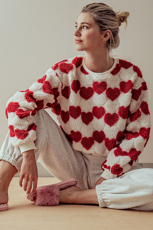 Sweater Warm Hearts Rojo