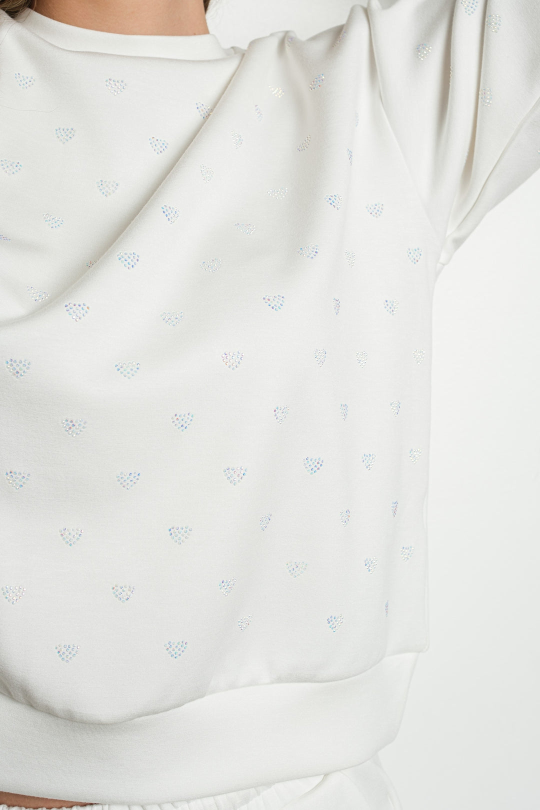 Sweater Glimmer Heart White