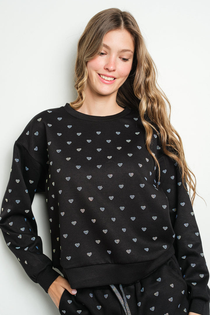 Sweater Glimmer Heart Black