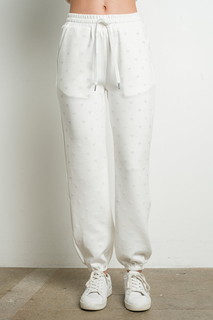 Jogger Glimmer Heart White