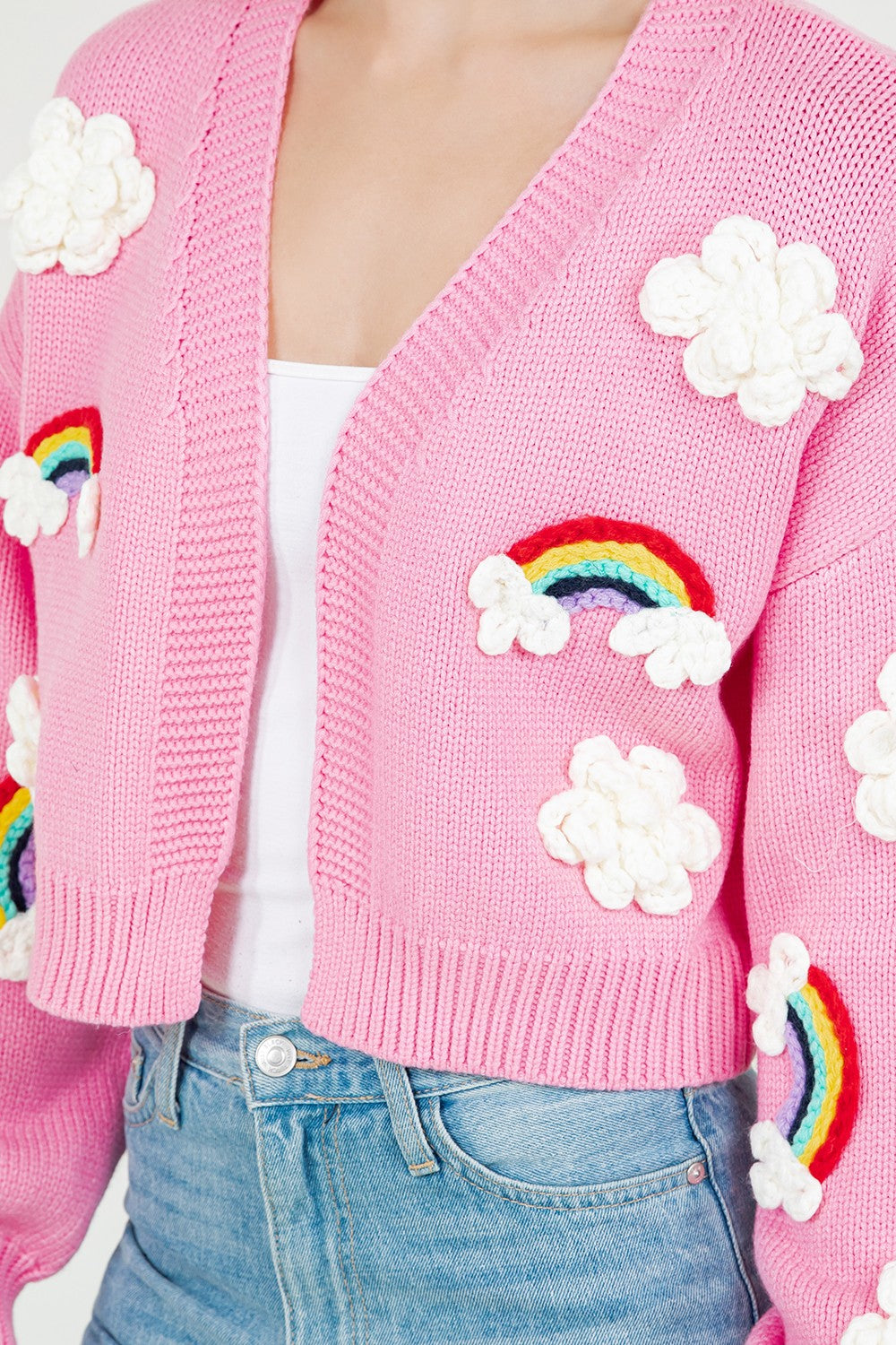 Cardigan Cutie Rainbow Rosado