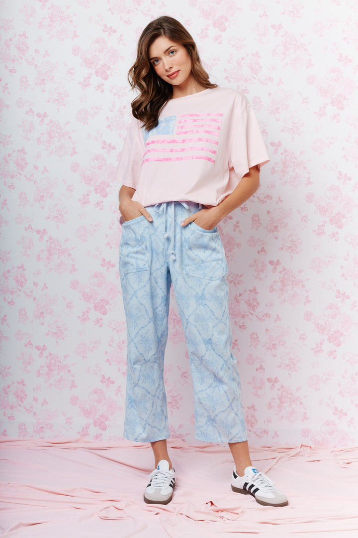 Pantalon Francesca celeste