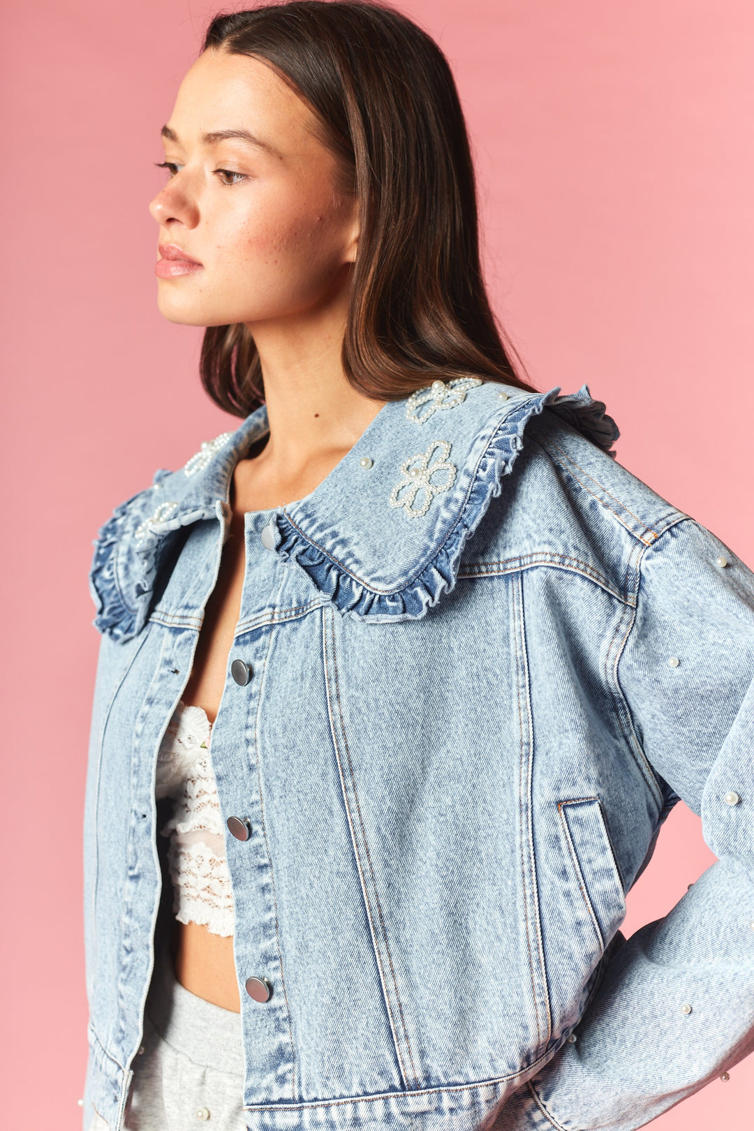 Jacket Pearl Flowers