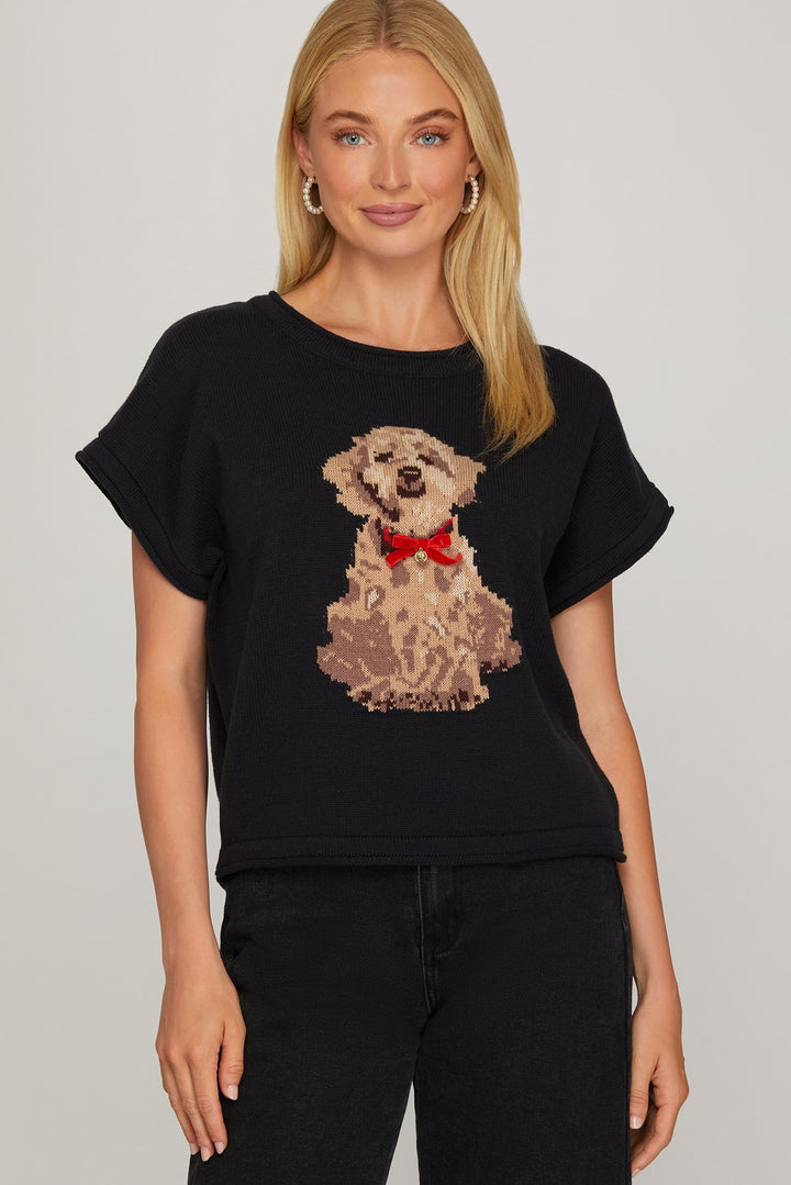 Blusa Puppy Bow Negro