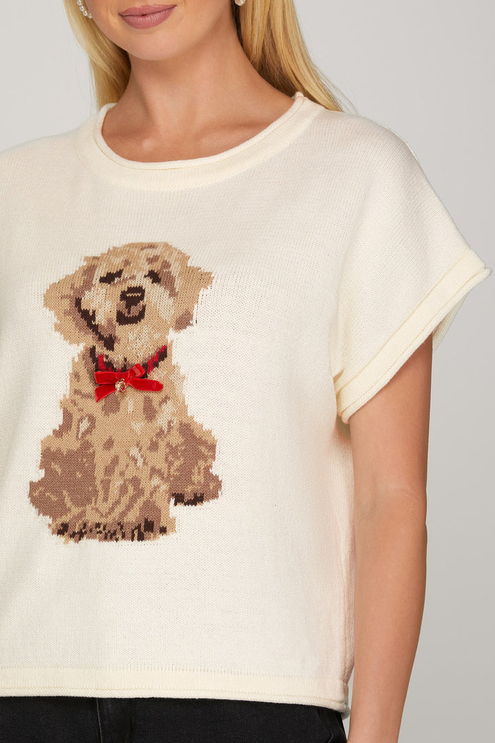 Blusa Puppy Bow Ivory