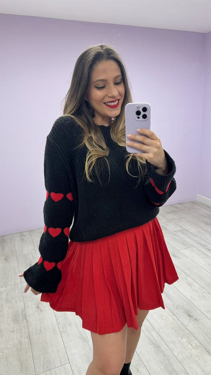 Sweater Little Hearts Negro