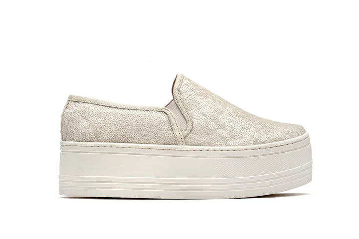 Oliva Plataforma Casual Lentejuelas Blanco