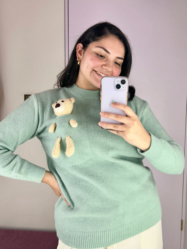 Sweater Baby Bear Mint