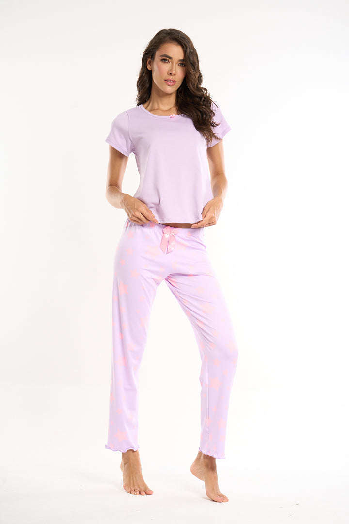 Pijama Shiny Star Lila Pantalon