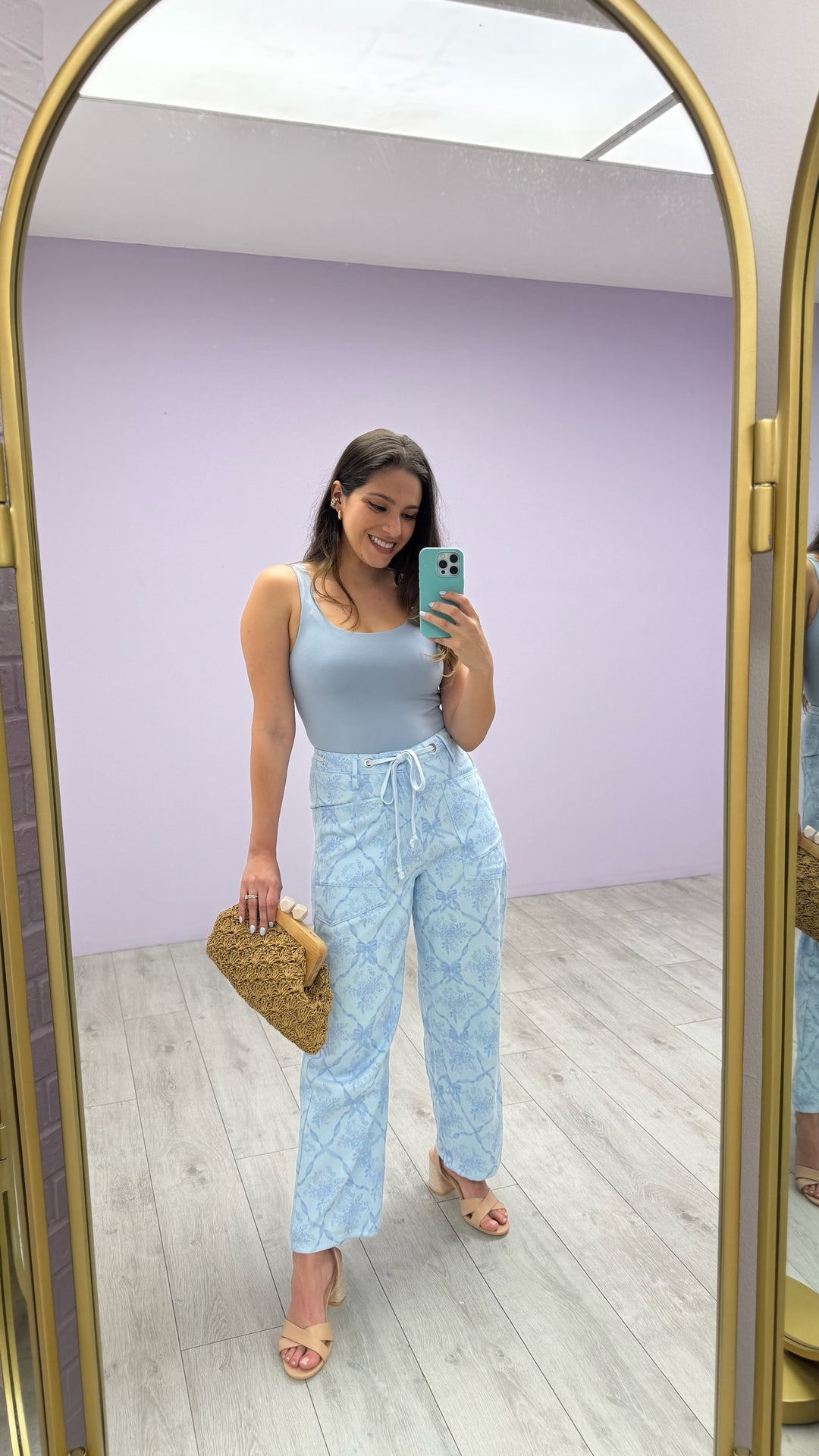 Pantalon Francesca celeste