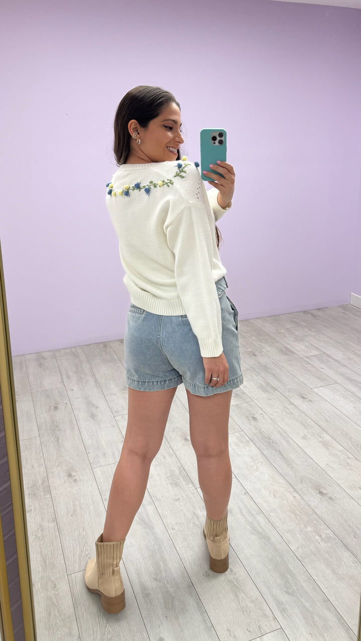 Cardigan Misty Flowers