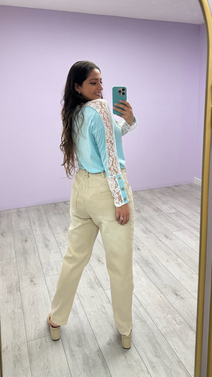 Blusa Charlotte Celeste