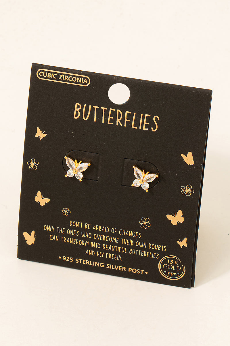 Aretes Butterfly Gold