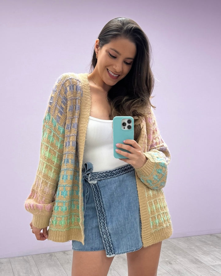 Cardigan Pastel Waffle