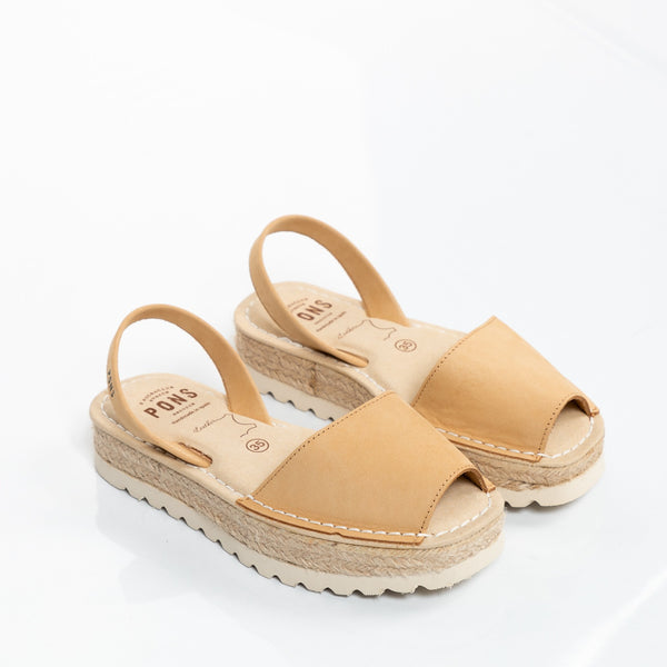 Pons Plataforma Nobuck Camel