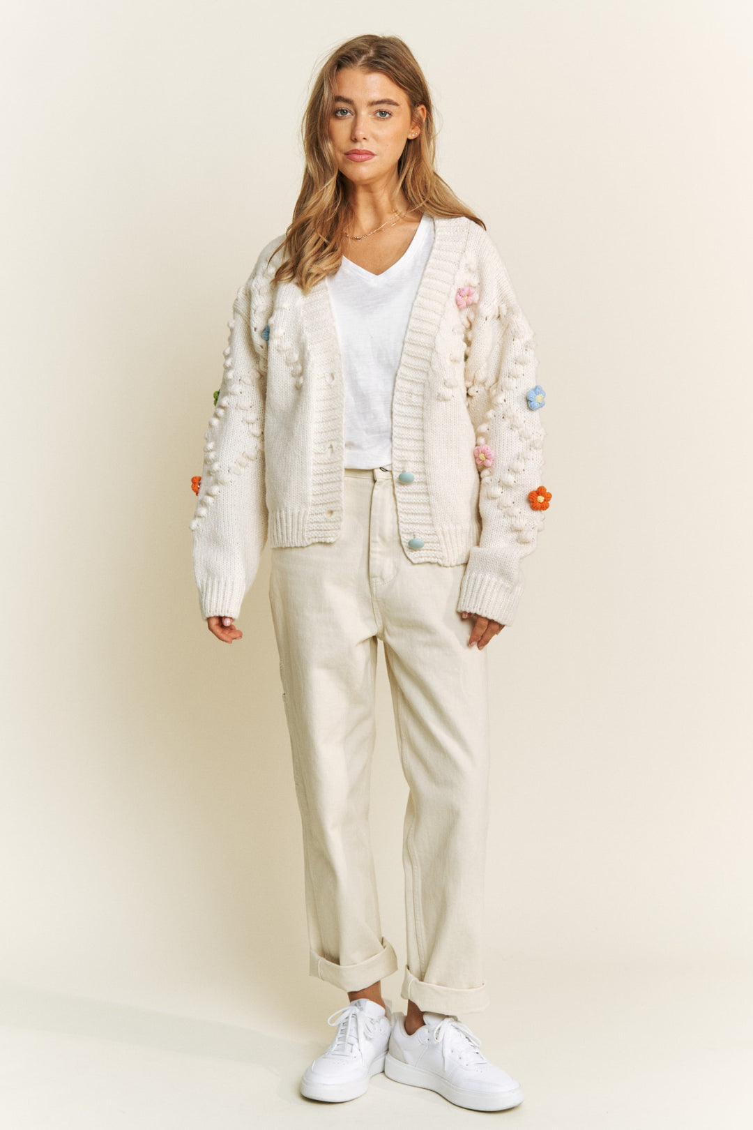 Cardigan Puffy Daisies